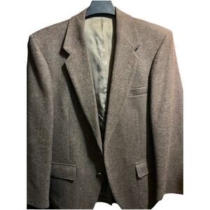Wolf Off by Farah 100% Pure Wool Brown 2 Button VTG Blazer, Jacket Size 42 Reg